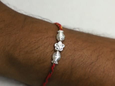 925 Silver Fish bead Rakhi