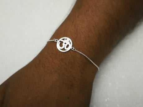 925 Sterling Silver OM Rakhi Chain Bracelet