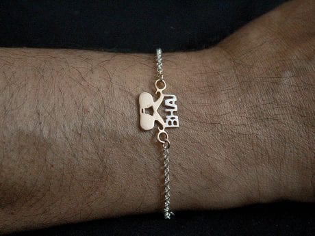 925 Sterling Silver Chain Rakhi Bracelet with Rose Gold-Plated 'BHAI'Motif