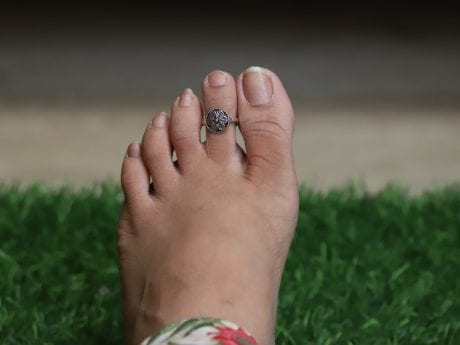 925 Silver Flowery Toe Ring