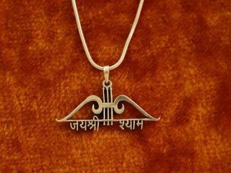 925 Silver Lord Shyam Baba Bow and Arrow Pendant