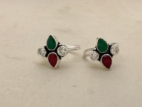 Jeweled Elegance Adjustable Toe Rings