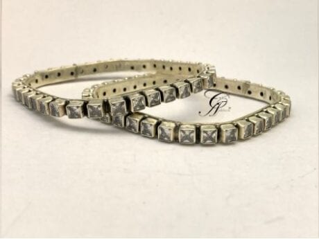 Ethereal Square CZ Kada Bangle