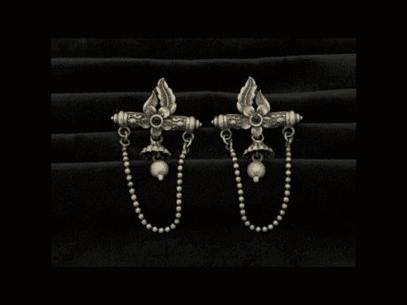 Floral Serenade Bell Earrings in 925 Silver