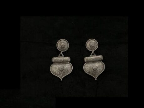 Floral Harmony Drop Earrings in 925 Silver