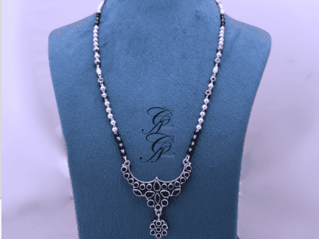 Sapphire Elegance Antique Mangal sutra in 925 Silver