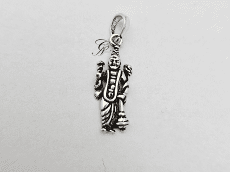 Shree Narayan Solid Silver Antique Pendant in 925 Silver