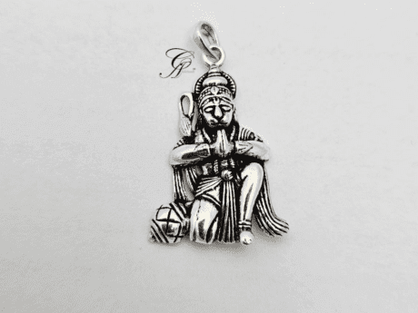 Joining Hands Hanuman Solid Silver Pendant in 925 Silver