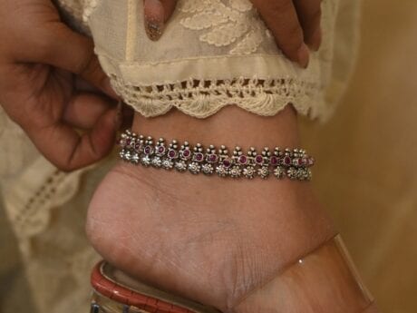 Blushing Circlet Pink Ruby Payal in 925 Silver