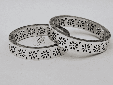Blossom Jali Silver Bangle in 925 Silver