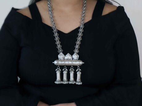 Divine Durga Pendant Set in 925 Silver
