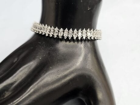 Beautiful CZ Stone Adjustable Silver Bracelet