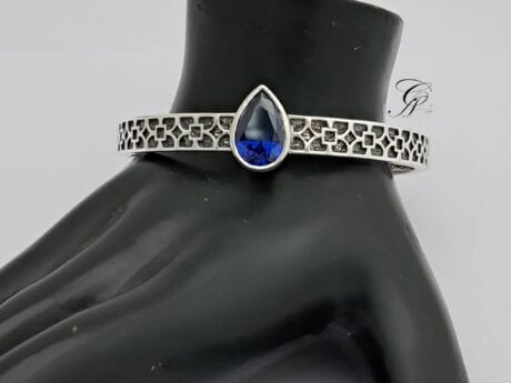 Blue Zircon 92.5 Silver Kada