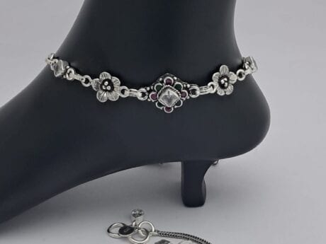 Sparkling Grace 92.5 Silver Cut Stone Anklet