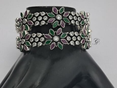 Blossom Radiance 92.5 Silver Cut Stone Bangles