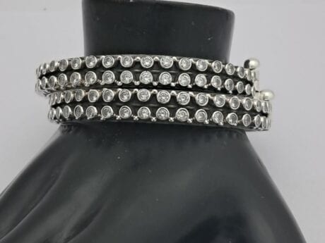 Lustre Elegance 92.5 Silver Cut Stone Bangles