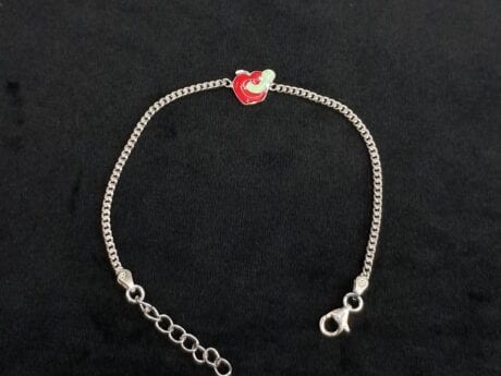 925 Silver Apple Charm Rakhi for Kids