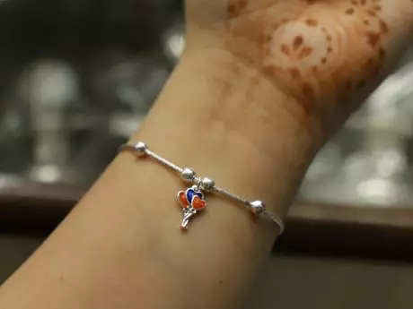 925 pure silver bead and charm adjustable bracelet lumba