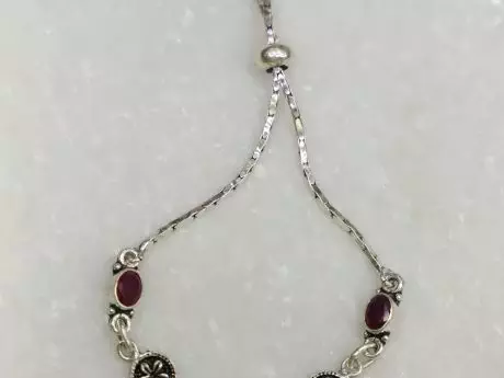 925 pure silver bead and charm adjustable bracelet lumba