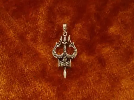 925 Silver Shivji Trishul Pendant