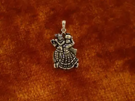 925 Silver Dancing Gods Radha Krishan Pendant