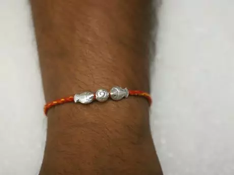 925 Silver Fish bead Rakhi