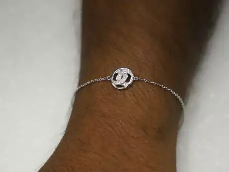 925 Sterling Silver Rakhi Chain Bracelet with zercons