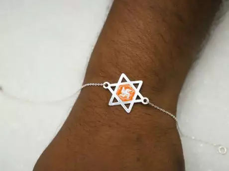 925 Sterling Silver 'Swastika' Rakhi Chain Bracelet