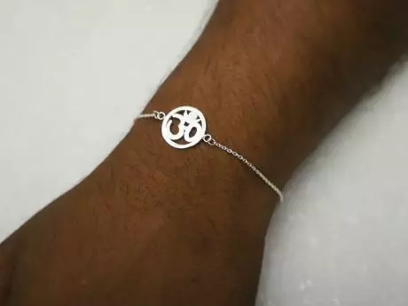 925 Sterling Silver OM Rakhi Chain Bracelet