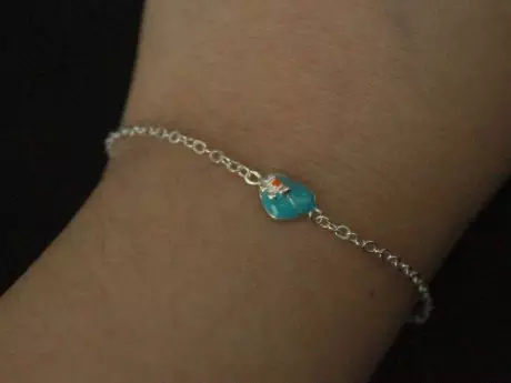 925 Sterling Silver Cute Enamel Painted Heart Chain Rakhi Bracelet for Kids