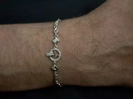 925 Sterling Silver Rakhi Chain Sparkling flower bracelet