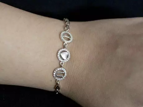 925 Sterling Silver Rakhi Chain Sparkling I Heart U Bracelet