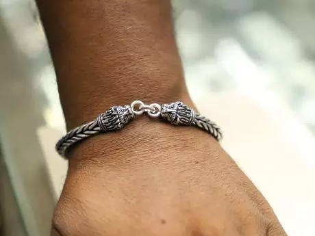 925 Sterling Silver antique rakhi bracelet gift for your 'sher' brother