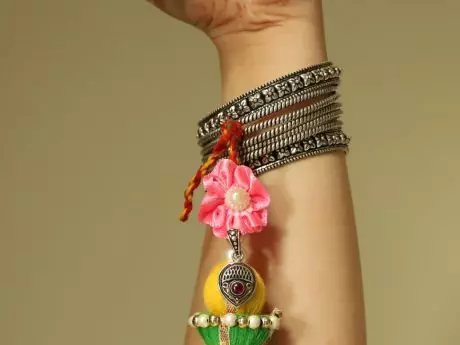 Handcrafted Lumba with attached 925 silver pendant gift for bhabhi