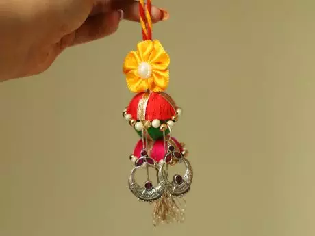 Handcrafted Lumba with attached 925 silver earring gift for bhabhi