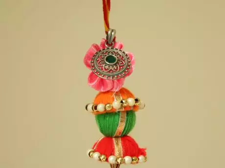 Handcrafted Lumba with attached 925 silver pendant gift for bhabhi
