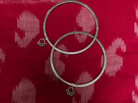 Miniature Ring Design Leg Kada Payal in 925 Silver