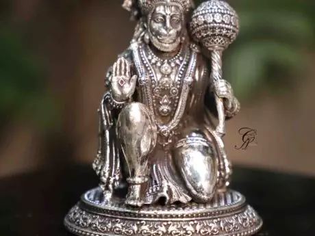 Divine Grace Hanuman Ji Idol in 925 Hallmarked Silver