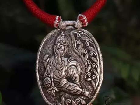 Blossoming Wisdom Ganesh Pendant Necklace
