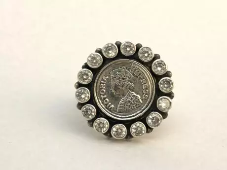 CZ Coin Elegance Adjustable Rings in 92.5