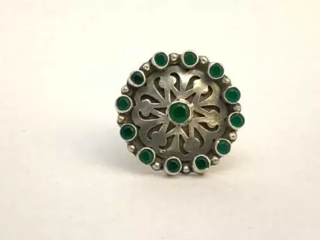 Emerald Enchantment Designer Ring in 92.5 silver