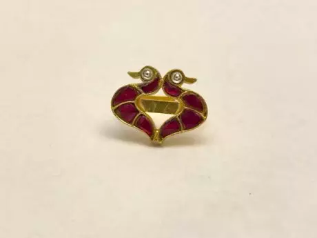 Heartful Ducks Designer Ring in 92.5 silver