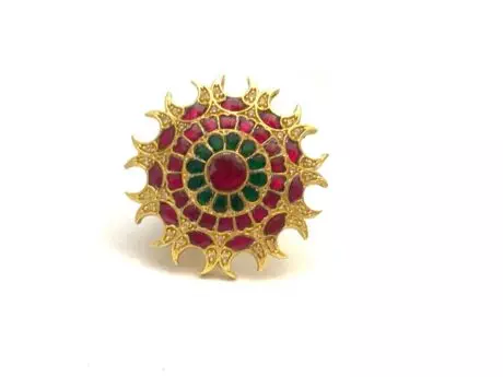 Round Meena Elegance Designer Ring in 92.5 silver