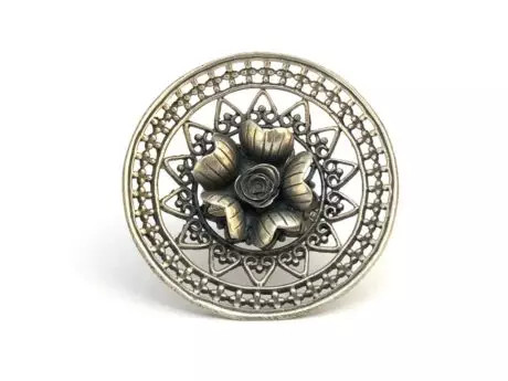 Floral Jali Adjustable Rings in 92.5 Silver