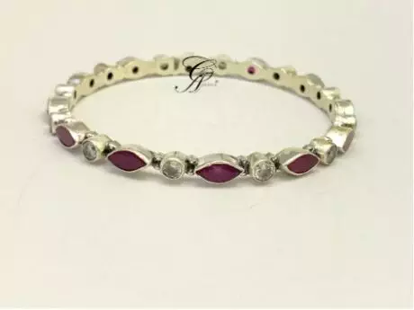 Enchanting Foliage CZ Kada Bangle