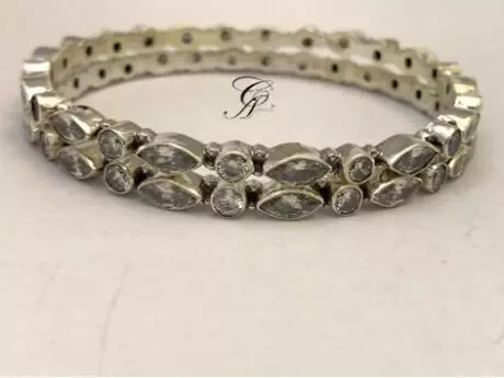 Graceful Grove CZ Kada Bangle