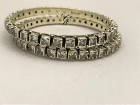 Regal Square CZ Kada Bangle
