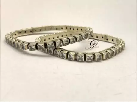 Ethereal Square CZ Kada Bangle