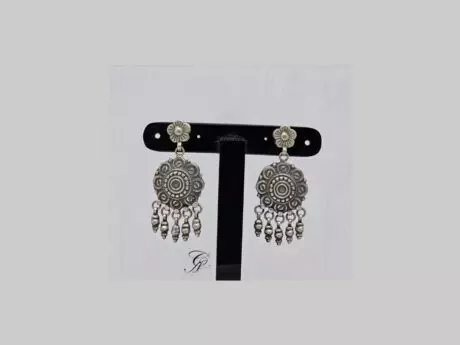 Floral Symphony Antique Earrings in 925 silver