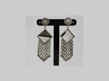 Mirror Rhombus Cascade Earrings in 925 Silver